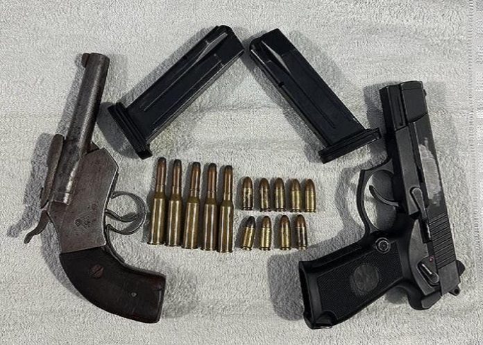 Four pistols were also recovered. 